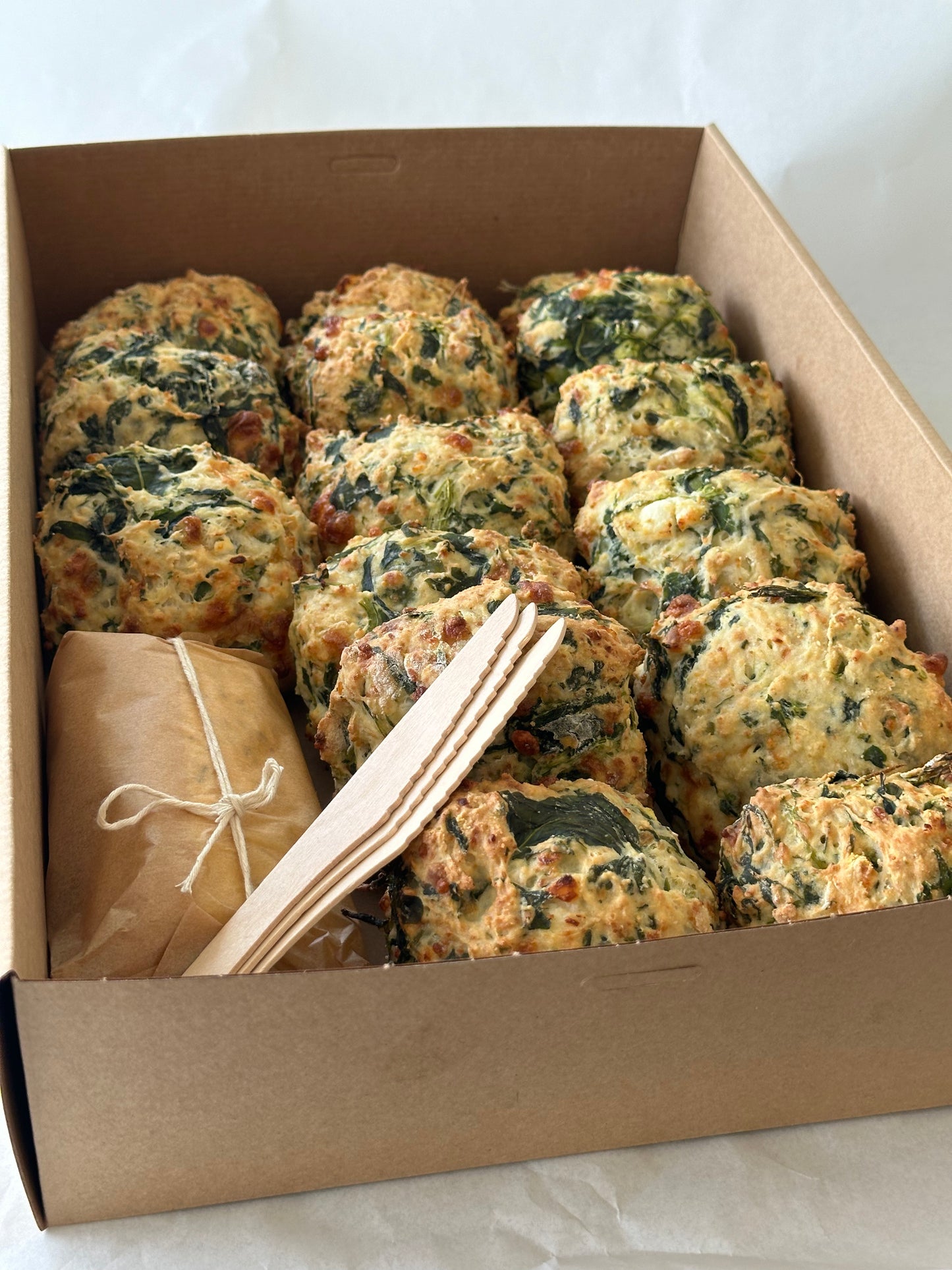 Spinach And Feta Scones, Herbal Butter.