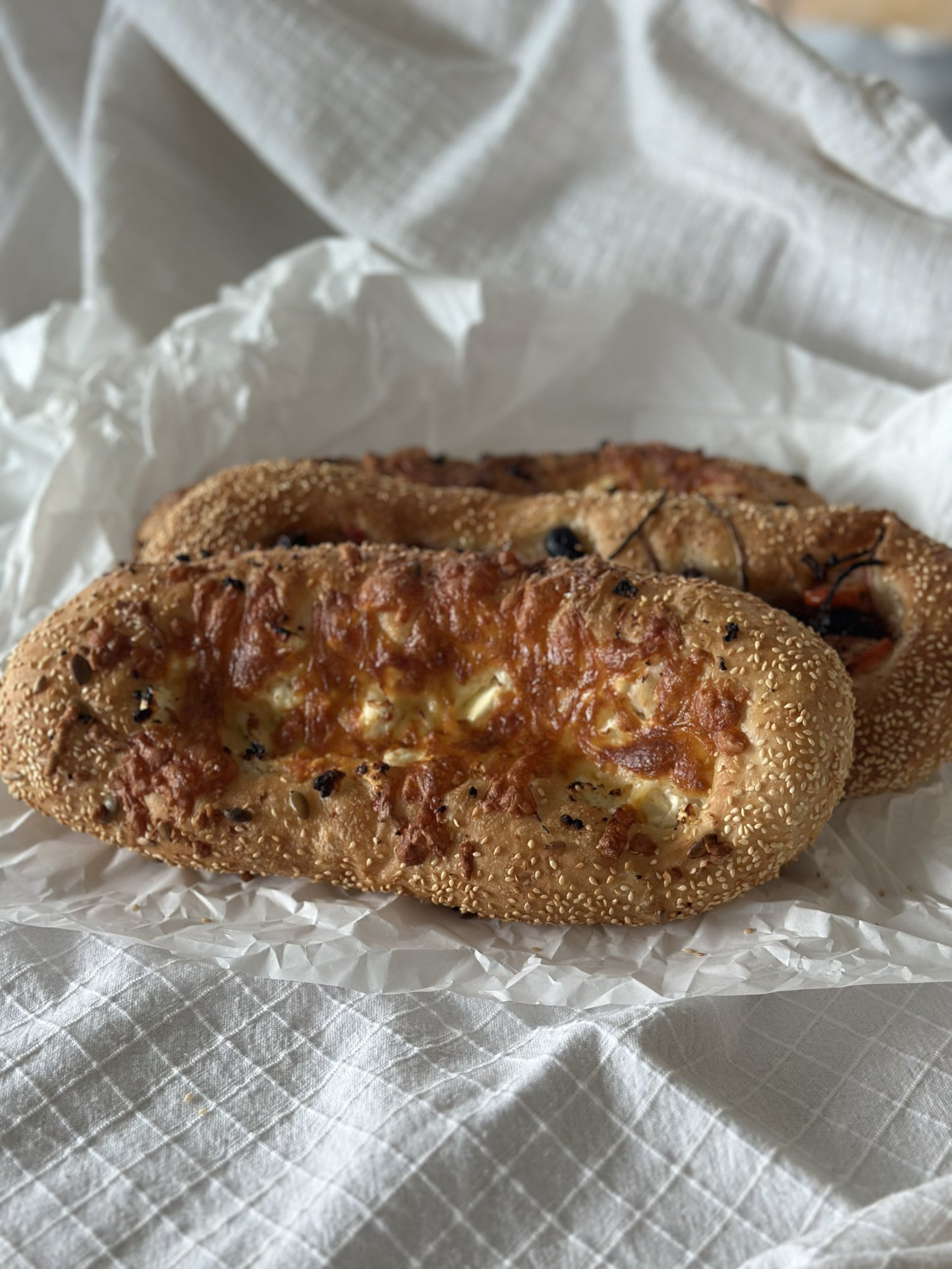 Family size cheese focaccia